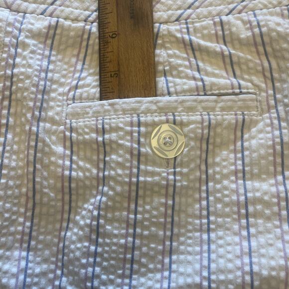 Skort Pickleball Tennis Golf Dockers Size 4 Seersucker 6 Pockets White Red Blue - Picture 12 of 13